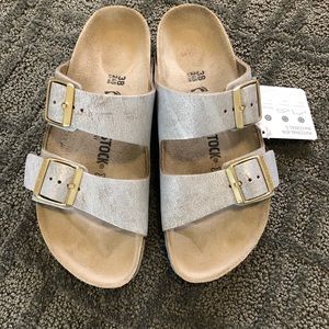 Washed Metallic Birkenstock Arizona
